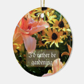  Peach Daylilies en Emerson Quote Keramisch Ornament (Links)