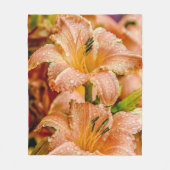 Peach Daylily Fleece Deken (Voorkant)