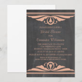 Peach deco-alkboard-Vrijgezellenfeest uitnodigen Kaart (Voorkant / Achterkant)