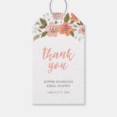 Peach Delicate Floral Bedankt voor elk evenement Cadeaulabel (Voorkant)