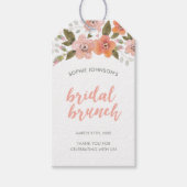 Peach Delicate Floral Bridal Brunch Cadeaulabel (Voorkant)