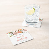 Peach Delicate Floral Sweet Sixteen Kartonnen Onderzetters (Insitu)