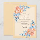 Peach Delicate Spring Wedding Kaart (Voorkant / Achterkant)