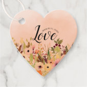 Peach Delight Bloemen Waterverf Bruiloft Bedankjes Labels (Voorkant)