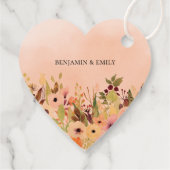 Peach Delight Bloemen Waterverf Bruiloft Bedankjes Labels (Achterkant)