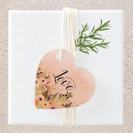 Peach Delight Bloemen Waterverf Bruiloft Bedankjes Labels