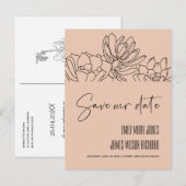 PEACH DESERT CACTI SUCCULENT SKETCH BEWAAKT DE DAT AANKONDIGINGSKAART (Voorkant / Achterkant)