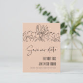 PEACH DESERT CACTI SUCCULENT SKETCH BEWAAKT DE DAT AANKONDIGINGSKAART (Staand voorkant)