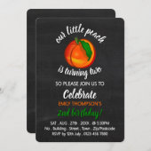 Peach Design, onze kleine perzik, verjaardag Kaart (Voorkant / Achterkant)