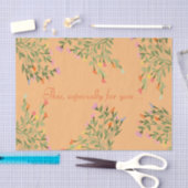 Peach Designer Bloemen Hart Weefsel Tissuepapier (Craft)