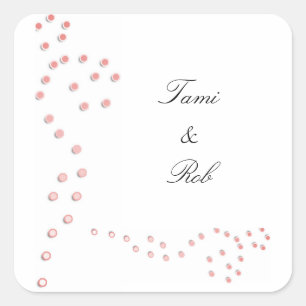 Peach Designer Envelope Seal Sticker Sjabloon