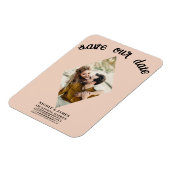 Peach Diamond Photo Wedding Sla de datum op Magneet (Linkerzijde)