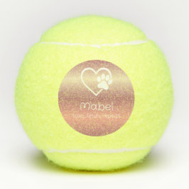 Peach Dog Name Tennis Ball 'toss, fetch, repeat' Tennisballen