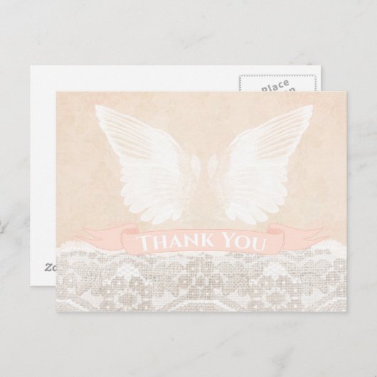 Peach doop Dank u, doop Dank u Briefkaart (Voorkant / Achterkant)