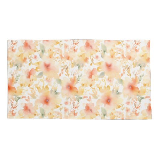 Peach Dreams Abstract Bloemen King Kussen Hoesje Kussensloop (Achterkant)