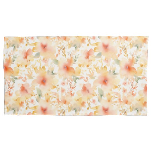 Peach Dreams Abstract Bloemen King Kussen Hoesje Kussensloop (Voorkant)