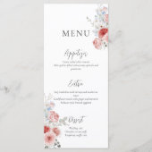 Peach Dusty Blue Floral Menu (Voorkant)