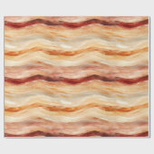 Peach Dusty Cream Waves Verjaardag Cadeaupapier (Vlak)