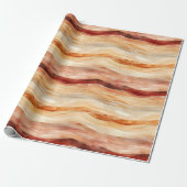 Peach Dusty Cream Waves Verjaardag Cadeaupapier (Uitgerold)