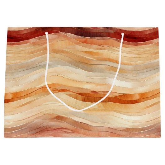 Peach Dusty Cream Waves Verjaardag Groot Cadeauzakje (Voorkant)