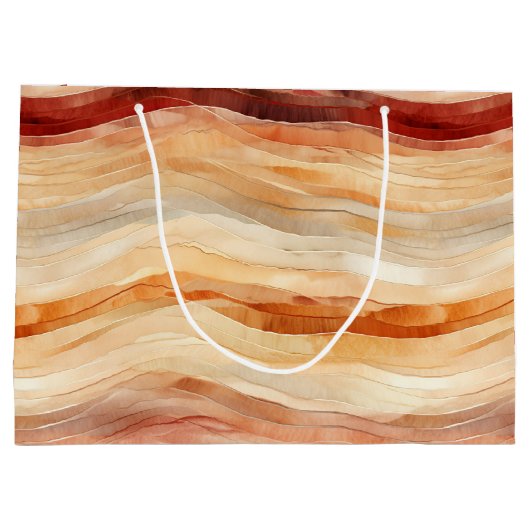 Peach Dusty Cream Waves Verjaardag Groot Cadeauzakje (Achterkant)