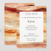 Peach Dusty Cream Waves Verjaardag Kaart (Voorkant / Achterkant)