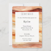 Peach Dusty Cream Waves Verjaardag Kaart (Voorkant)