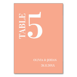 Peach eenvoudige moderne elegantie bruiloft kaart