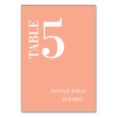 Peach eenvoudige moderne elegantie bruiloft kaart (Achterkant)
