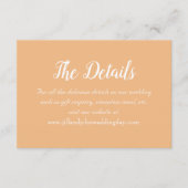 Peach Eenvoudige Stijl Trouwdetails Informatiekaartje (Voorkant)