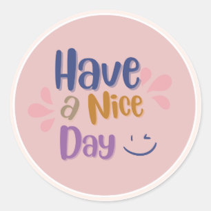 Peach eenvoudige Vintage "Een fijne dag" Ronde Sticker