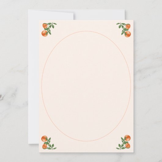 Peach eerste verjaardag Schattigee Waterverf Kaart (Achterkant)