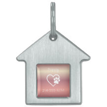 Peach Eet Speel Aai Custom Hond Naam ID Tag