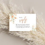 Peach Elegant Bloemen Trouwen RSVP Reageer Informatiekaartje