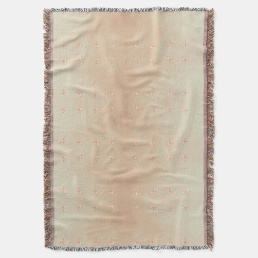 Peach elegant floral butterfly pattern deken (Voorkant Verticaal)