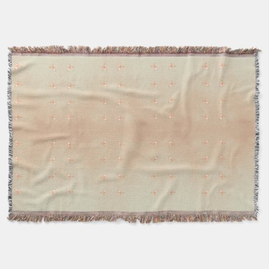 Peach elegant floral butterfly pattern deken (Voorkant)