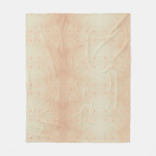 Peach elegant floral butterfly pattern fleece deken (Voorkant)