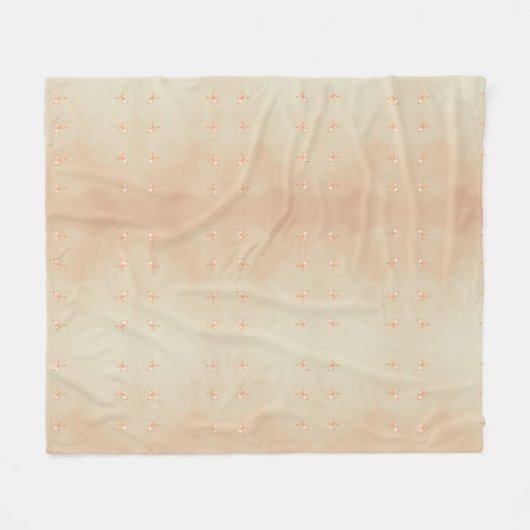 Peach elegant floral butterfly pattern fleece deken (Voorkant (Horizontaal))