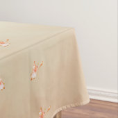 Peach elegant floral butterfly pattern tablecloth  tafelkleed (Voorbeeld)
