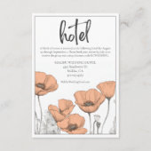 Peach Elegant Floral Poppies Wedding Hotel Informatiekaartje (Voorkant)