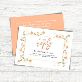 Peach Elegant Huwelijksantwoord Custom RSVP Kaartje