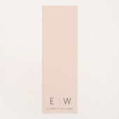 Peach Elegant Modern Minimalistisch Monogram Naam Yogamat (Voorkant)