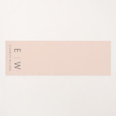 Peach Elegant Modern Minimalistisch Monogram Naam Yogamat (Voorkant (horizontaal))