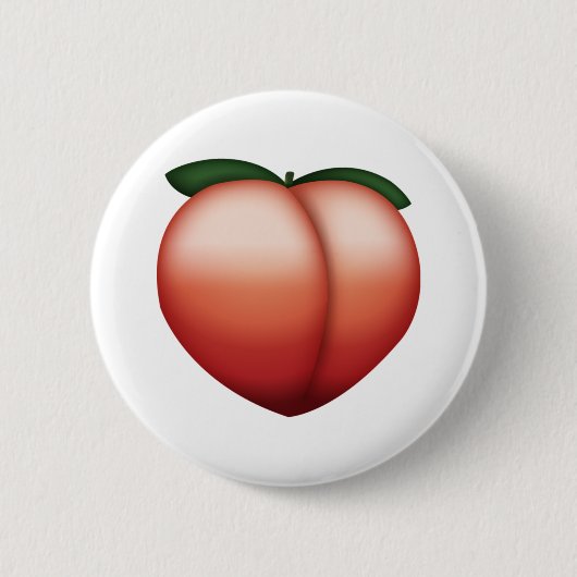 Peach - Emoji Ronde Button 5,7 Cm (Voorkant)