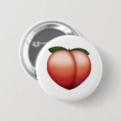 Peach - Emoji Ronde Button 5,7 Cm (Voorkant /achterkant)