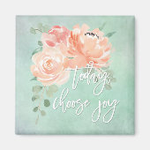 Peach en Aqua Inspirerend Quote Magneet (Voorkant)