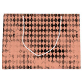 Peach en Black Distressed Harlequin Groot Cadeauzakje (Voorkant)