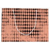 Peach en Black Distressed Harlequin Groot Cadeauzakje (Achterkant)