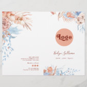 Peach en blauw tropical service menu brochure (Voorkant)