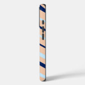 Peach en Blue Diagonal Striped Personated Case-Mate iPhone Case (Achterkant / Links)